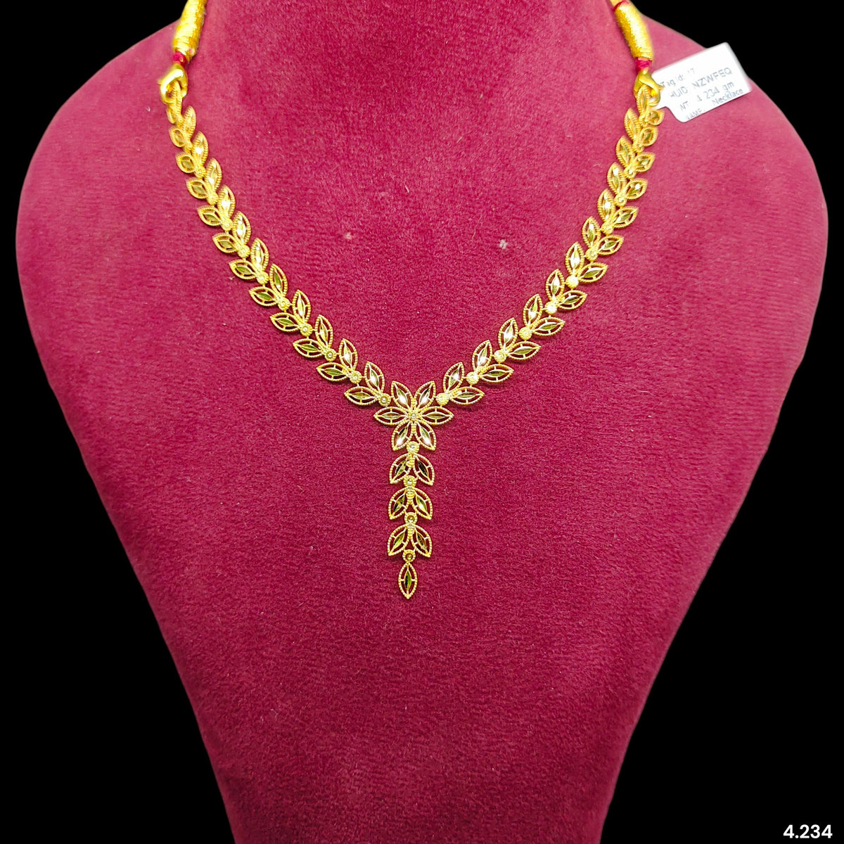GOLD NECKLACE-(WGT: 4.234 GM APPROX) BIS CERTIFIED HUID HALLMARK 375 9KT GOLD NECKLACE 1 PIECE FOR WOMEN WITH FREE ADJUSTABLE TASSEL.(NZWFEQ)
