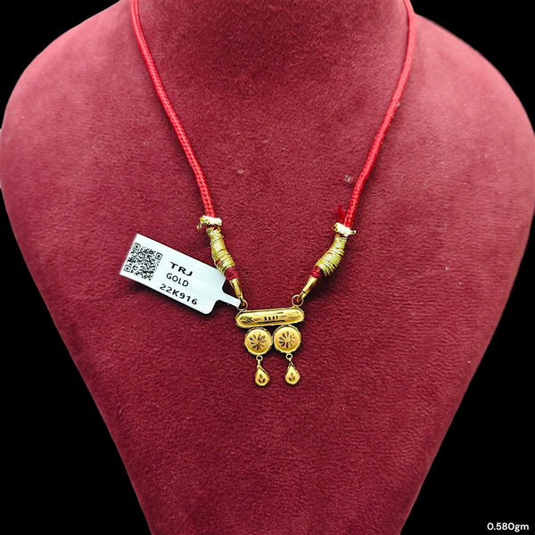 GPM22K- WGT: 0.580 GM APPROX 22KT HUID HALLMARK GOLD PENDANT MANGALSUTRA 1 PIECE WITH TASSEL. (56J558)