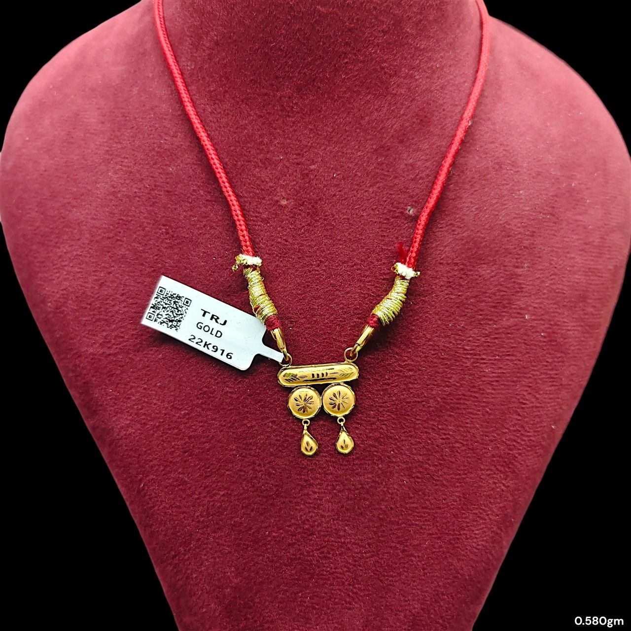 GOLD PENDANT- WGT: 0.580 GM APPROX 22KT HUID HALLMARK GOLD PENDANT MANGALSUTRA 1 PIECE WITH TASSEL.