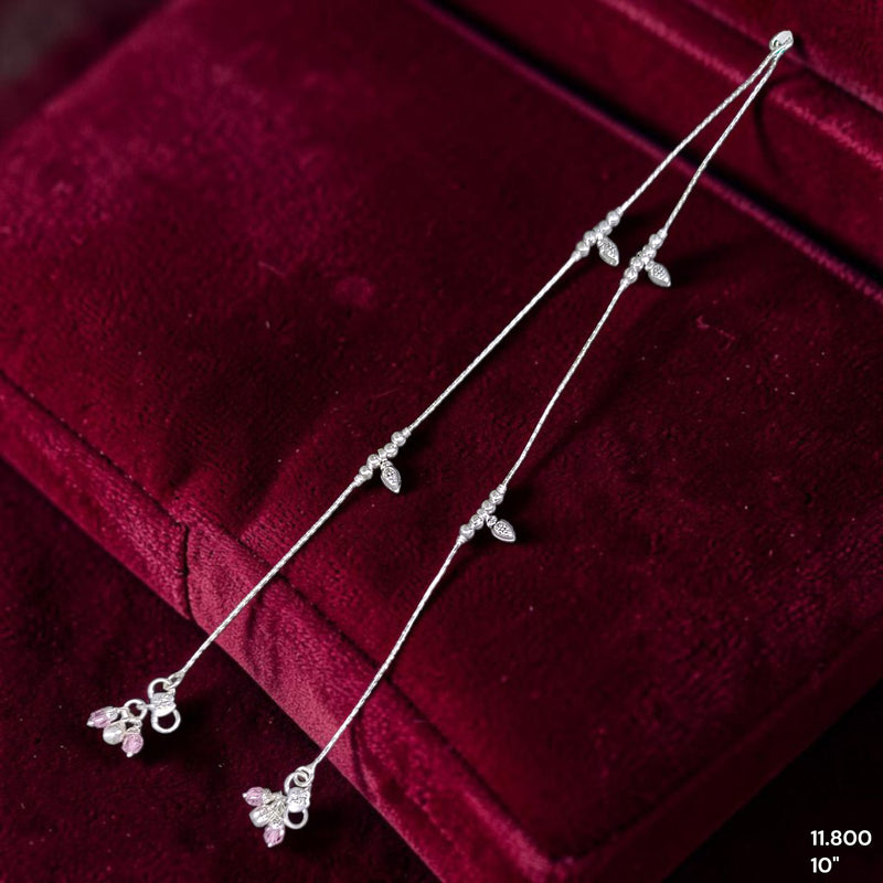 SILVER PAYEL- (A19) (WGT: 11.800 GM APPROX) 625 SILVER PAYEL (ANKLET) 1 PAIR LENGTH: 10
