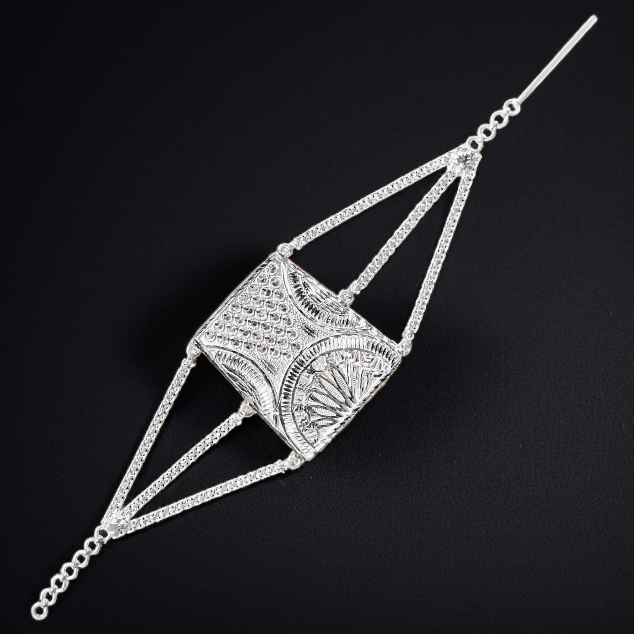 (SLMT) 725 ORIGINAL SILVER MANTASHA WGT: 20.740 GRAM 1 PIECE FOR WOMEN BY RAJLAXMI.