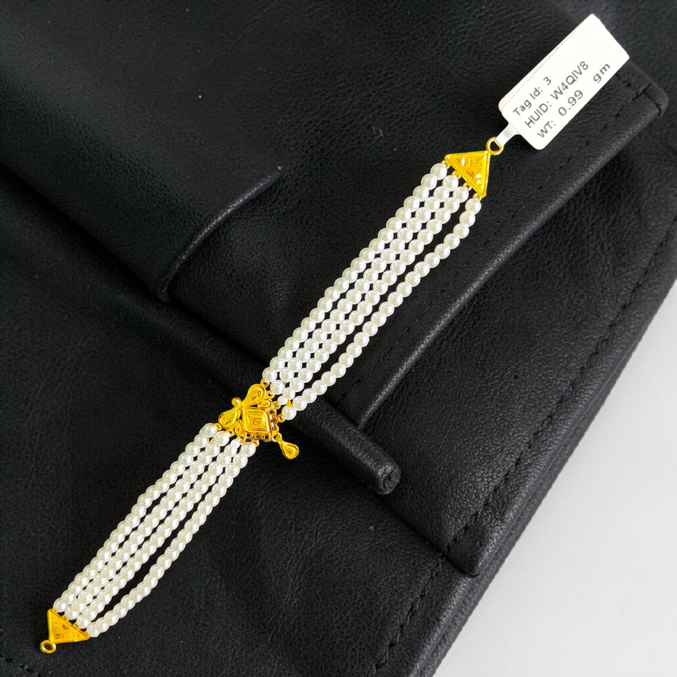 GOLD MOTI HAR- CERTIFIED BIS HUID HALLMARK 916 22KT GOLD MOTI CHOKER 1 PIECE (WGT: 0.990 GM) WITH ADJUSTABLE TASSEL FOR GIFT IN MARRIAGE.
