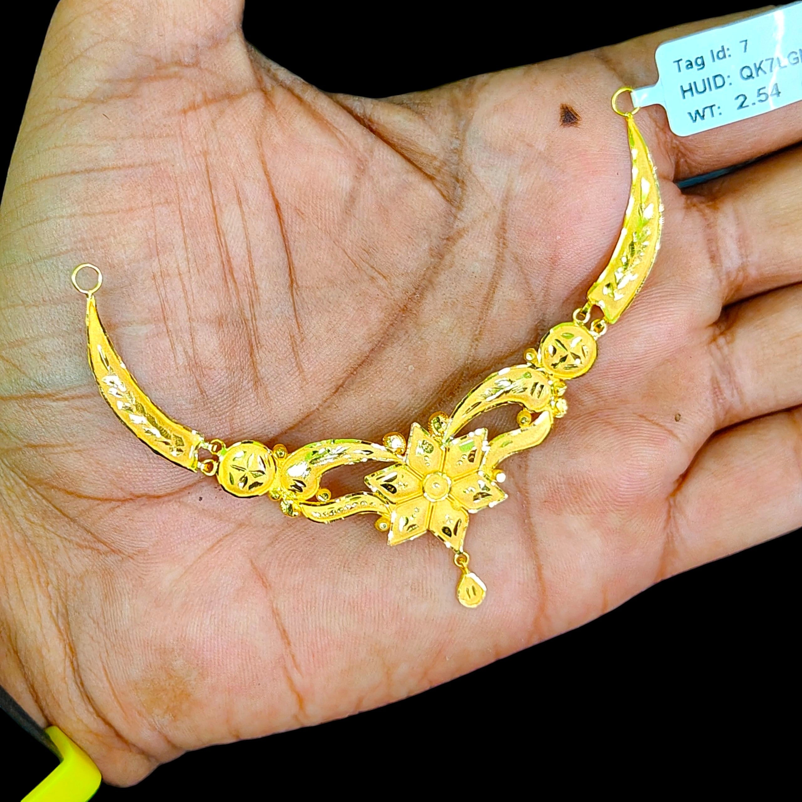 GOLD NECKLACE- BIS CERTIFIED HUID HALLMAR 916 22KT GOLD NECKLACE CHOKER (WGT: 2.540 GM) 1 PIECE FOR WOMEN.
