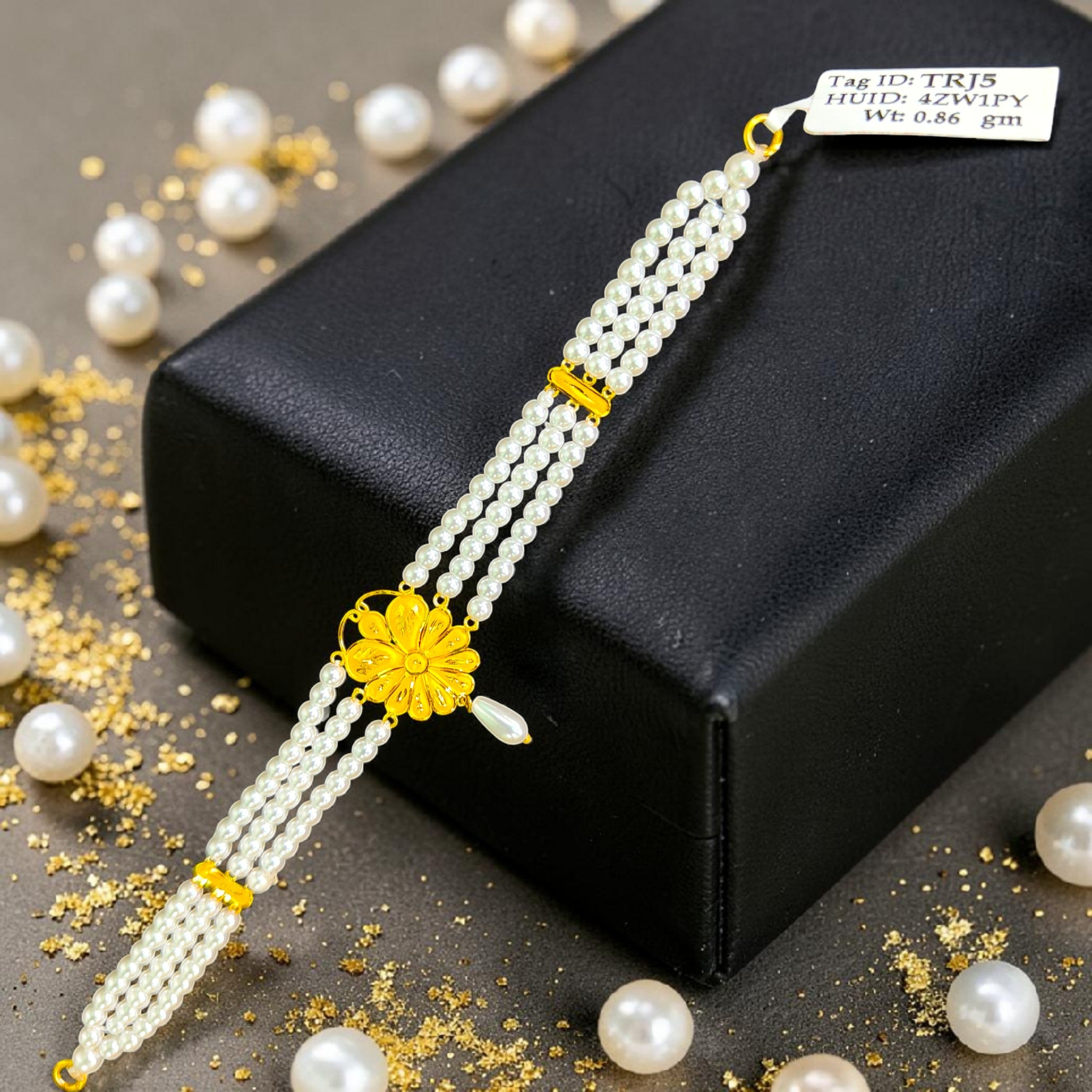 GOLD MOTI HAR- CERTIFIED BIS HUID HALLMARK 916 22KT GOLD MOTI CHOKER 1 PIECE (WGT: 0.860 GM) WITH ADJUSTABLE TASSEL FOR GIFT IN MARRIAGE.