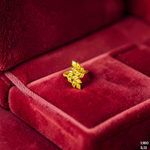 LADIES RING- (RMAG3T)-(SIZE: 13 ) WGT: 1.160 GM APPROX BIS CERTIFIED HUID HALLMARK 916 22KT GOLD RING FOR WOMEN 1 PIECE.