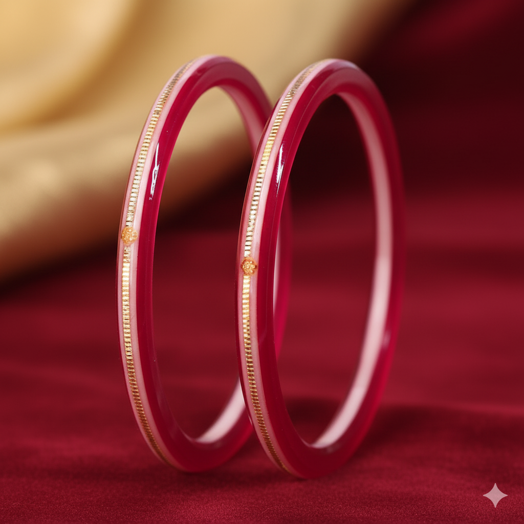 TRJ VIVRANT HUID HALLMARK 916 22KT GOLD LAMINATION POLA BADHANO BANGLES FACEBOOK VIRAL POLA 1 PAIR APPROX. WGT: 0.150 GM (FUTURE EXCHANGE VALUE 40% OF PRODUCT PRICE IN BILL WITH ANY JEWELLERY).