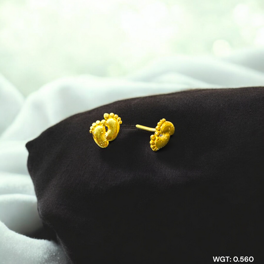 (GSE9) TRJ BABY TOPS WGT: 0.560 GM APPROX BIS CERTIFIED HUID HALLMARK 9KT GOLD STUD EARRINGS FOR WOMEN 1 PAIR FOR REGULAR USE.