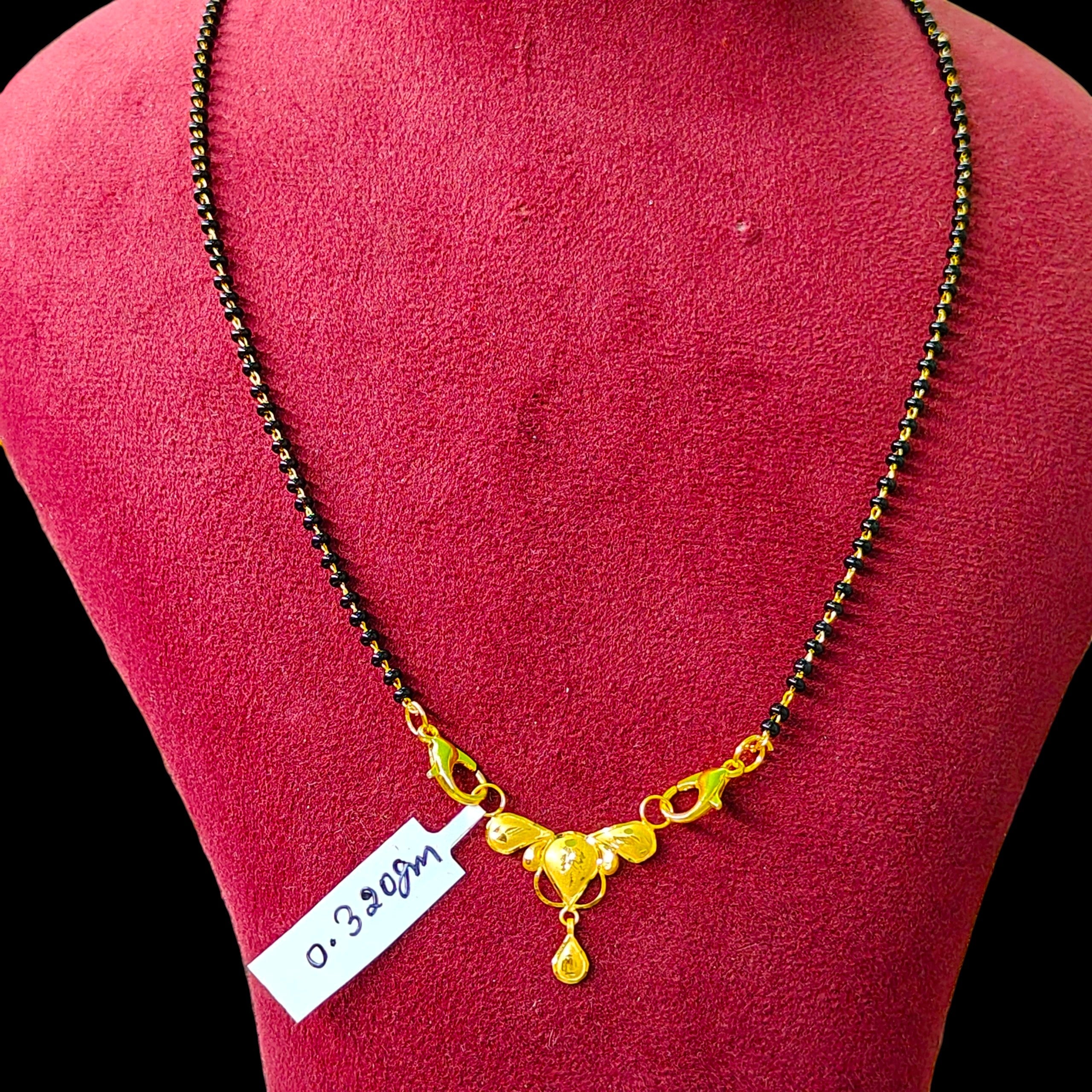GOLD PENDANT- (WGT: 0.320 GM APPROX) BIS CERTIFIED HUID HALLMARK 375 9KT GOLD PENDANT FOR WOMEN 1 PIECE WITH FREE MANGALSUTRA & TASSEL.