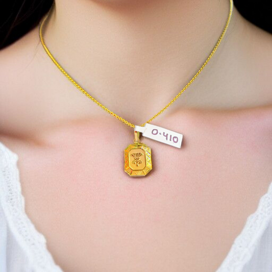 (GLKD) LOCKET WGT: 0.410 GM APPROX KDM GOLD LOCKET 1 PIECE (50 TONCH) WITH ADJUSTABLE TASSEL FOR GIFTING PURPOSE (CHAIN NOT INCLUDED).