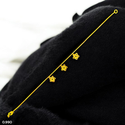 GOLD WRISTLET- BIS CERTIFIED HUID HALLMARK 375 9KT GOLD WRISTLET APPROX WGT: 0.990 FOR WOMEN.