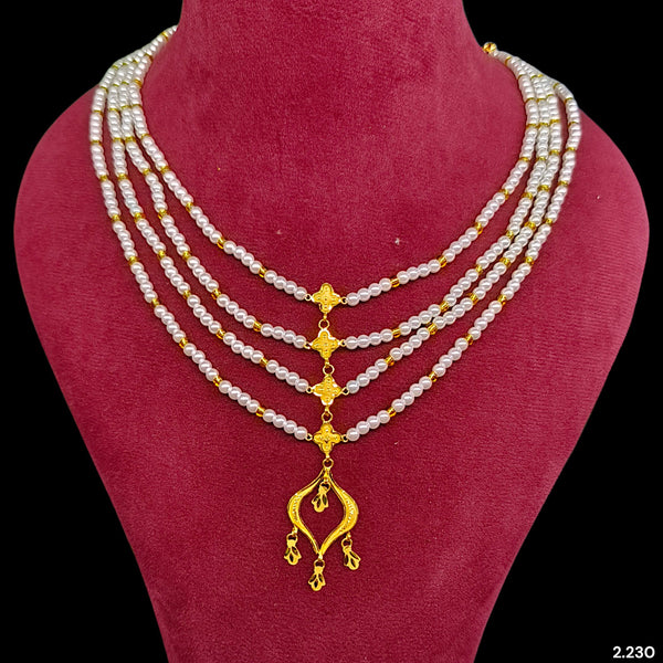GOLD MOTI HAR- (H5W6P1)-(WGT: 2.230 GM APPROX) CERTIFIED BIS HALLMARK HUID 22KT GOLD MOTI NECKLACE 1 PIECE WITH ADJUSTABLE TASSEL.