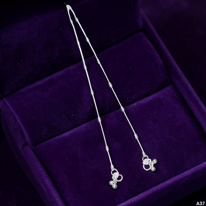 SILVER PAYEL- (A37) (WGT: 11.200 GM APPROX) 625 SILVER PAYEL (ANKLET) 1 PAIR LENGTH: 9