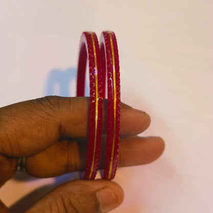 COOKRY RED HUID HALLMARK 22KT GOLD POLA BANGLES VIRAL POLA (LAMINATED) APP. WGT: 0.150 GM WITH PURITY CARD ( FUTURE EXCHANGE VALUE  RS 1000) WITH ANY JEWELLERY FOR LIFETIME