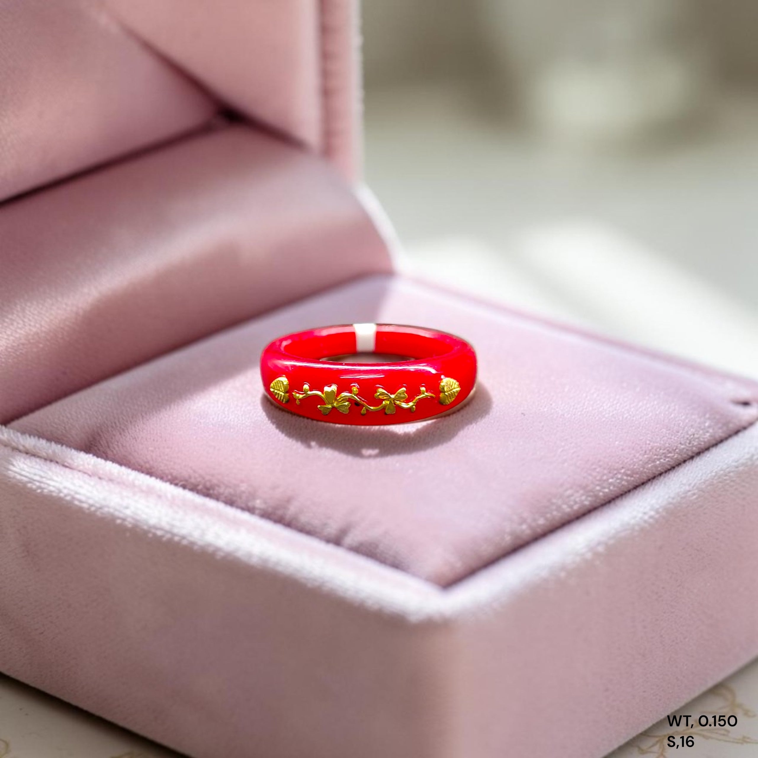 POLA RING-SIZE 16 (WGT: 0.150 GM APPROX) CERTIFIED BIS HALLMARK 916 22KT GOLD POLA RING 1 PIECE (BEST FOR DAILY WEAR OR GIFTING YOUR LOVE ONE).