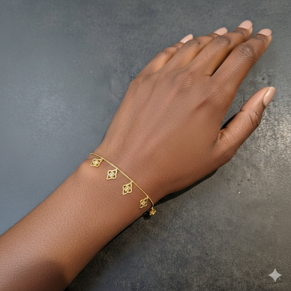 GOLD WRISTLET- BIS CERTIFIED HUID HALLMARK 375 9KT GOLD WRISTLET APPROX WGT: 1.170 FOR WOMEN.