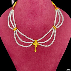 GOLD MOTI HAR- (LTM3RF)-(WGT: 1.040 GM APPROX) CERTIFIED BIS HALLMARK HUID 22KT GOLD MOTI NECKLACE 1 PIECE WITH ADJUSTABLE TASSEL.