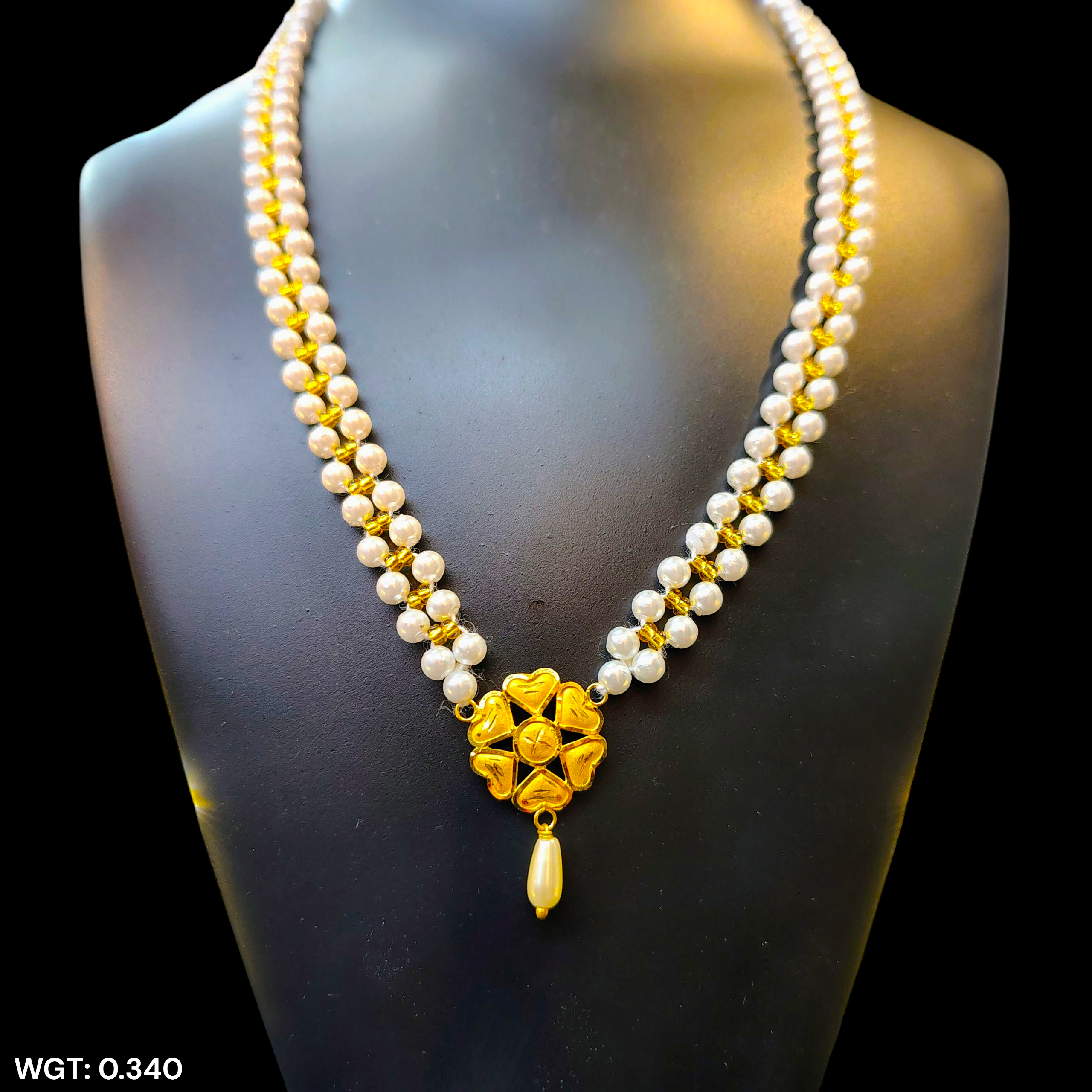 (GMP22) BIS CERTIFIED WGT: 0.340 GM APPROX HUID HALLMARK 916 22KT GOLD MOTI PENDANT 1 PIECE FOR YOUR BEAUTIFUL WIFE.