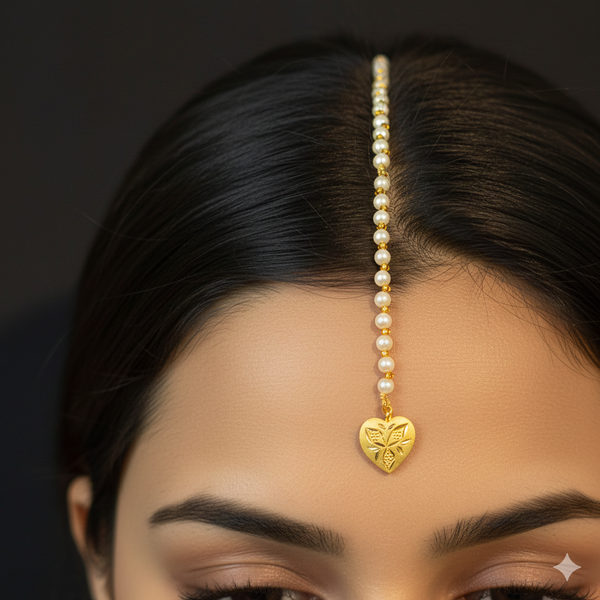 GOLD TICKLY- TRJ WGT: 0.250 GM APPROX 18KT HUID HALLMARK GOLD MOTI TICKLY (MANGTIKA) 1 PIECE FOR MARRIAGE.