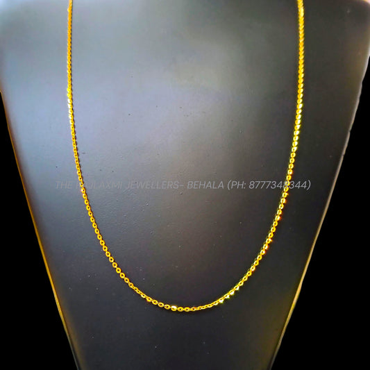 GCH- (SICKLY DESIGN) BIS CERTIFIED TRJ WGT: 2.470 GM APPROX HUID HALLMARK 22KT GOLD CHAIN (20 INCH) 1 PIECE FOR WOMEN.