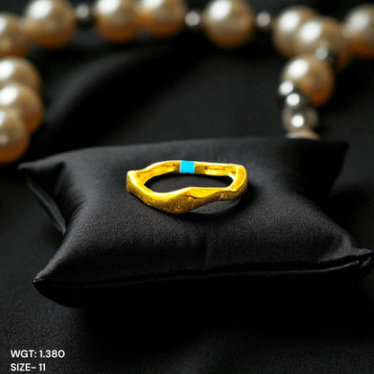 TRJ (SIZE: 11) WGT: 1.380 GM APPROX BIS CERTIFIED HUID HALLMARK 9KT GOLD FINGER RING FOR WOMEN 1 PIECE FOR REGULAR USE.