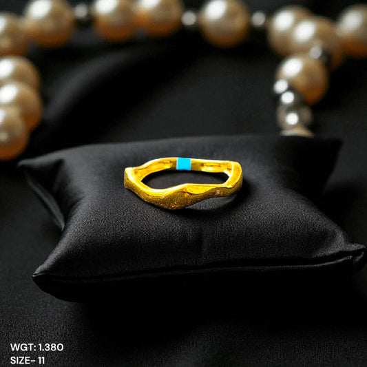 TRJ (SIZE: 11) WGT: 1.380 GM APPROX BIS CERTIFIED HUID HALLMARK 9KT GOLD FINGER RING FOR WOMEN 1 PIECE FOR REGULAR USE.