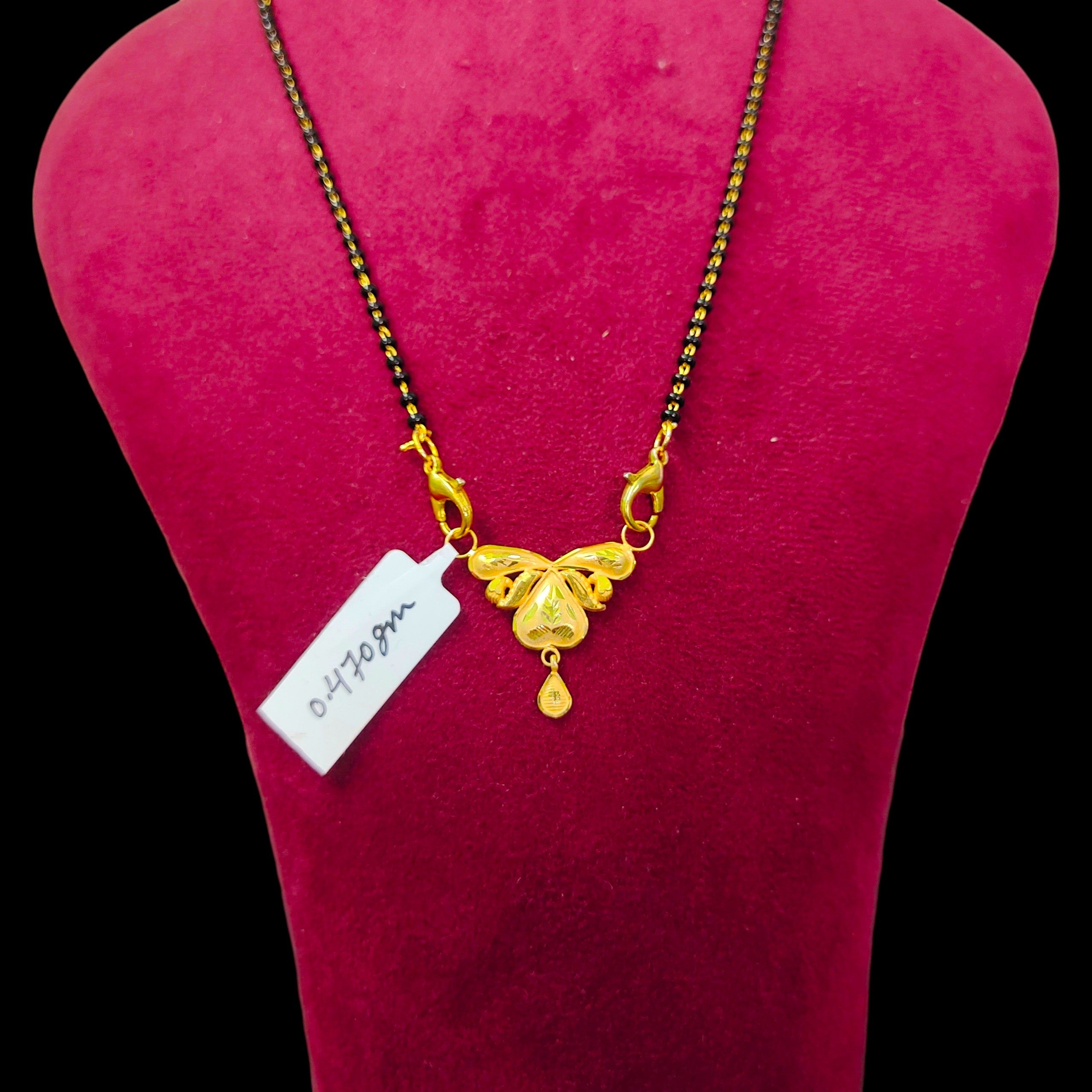 GOLD PENDANT- (WGT: 0.470 GM APPROX) BIS CERTIFIED HUID HALLMARK 375 9KT GOLD PENDANT FOR WOMEN 1 PIECE WITH FREE MANGALSUTRA & TASSEL.