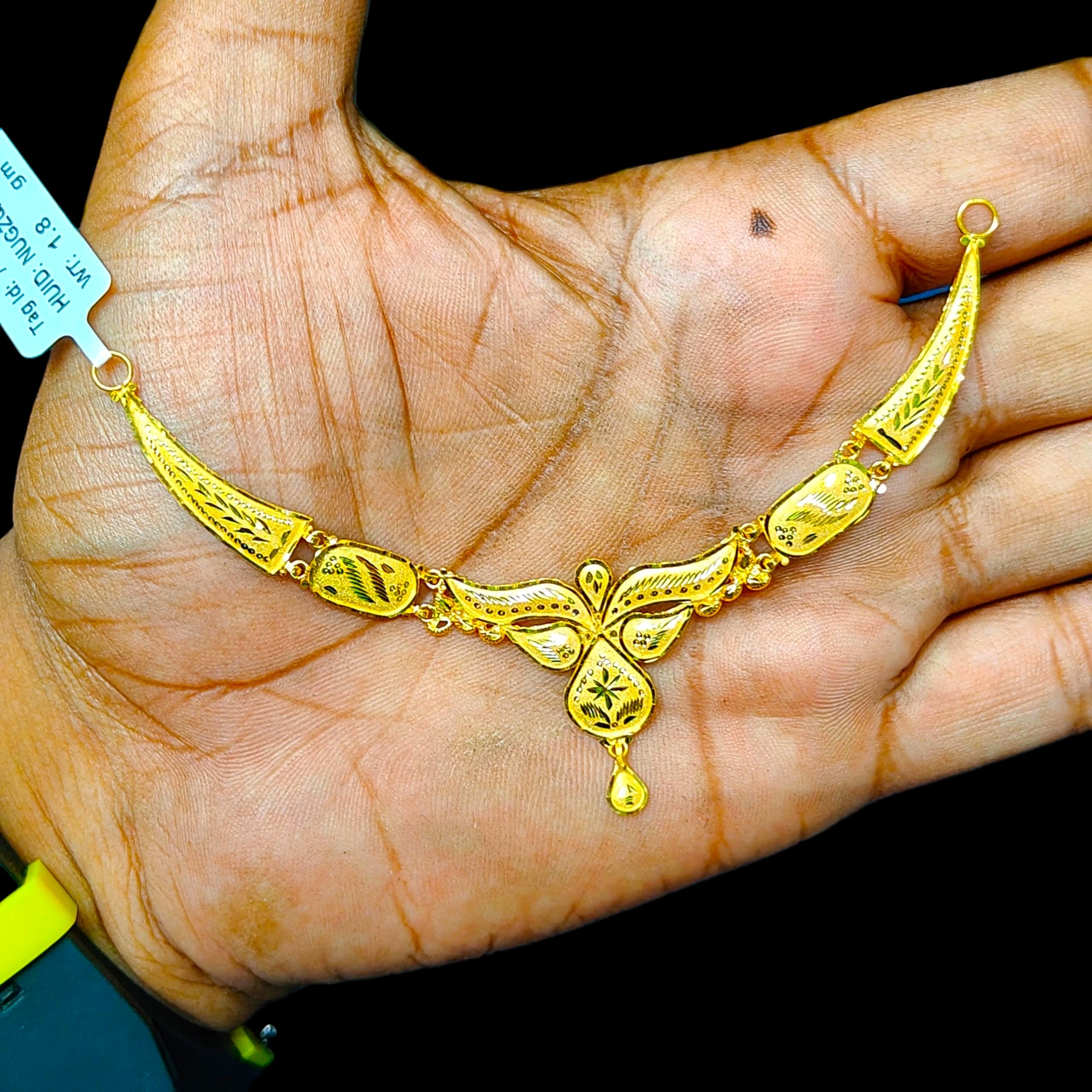 GOLD CHOKER NECKLACE-(WGT: 1.800 GM APPROX) BIS CERTIFIED HUID HALLMARK 9KT GOLD NECKLACE 1 PIECE FOR WOMEN.