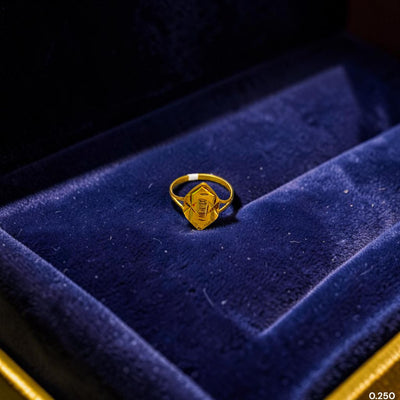 BABY JEWELLERY- TRJ (11WQ6Z) (WGT: 0.250 GM APPROX) 375 9KT HUID HALLMARK GOLD BABY FINGER RING 1 PIECE FOR RICE CEREMONY & BIRTHDAY.