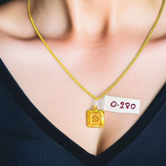 (GLKD) LOCKET WGT: 0.280 GM APPROX KDM GOLD LOCKET 1 PIECE (50 TONCH) WITH ADJUSTABLE TASSEL FOR GIFTING PURPOSE (CHAIN NOT INCLUDED).