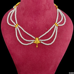 GOLD MOTI HAR- (64LDDR)-(WGT: 0.920 GM APPROX) CERTIFIED BIS HALLMARK HUID 22KT GOLD MOTI NECKLACE 1 PIECE WITH ADJUSTABLE TASSEL.