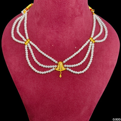 GOLD MOTI HAR- (64LDDR)-(WGT: 0.920 GM APPROX) CERTIFIED BIS HALLMARK HUID 22KT GOLD MOTI NECKLACE 1 PIECE WITH ADJUSTABLE TASSEL.