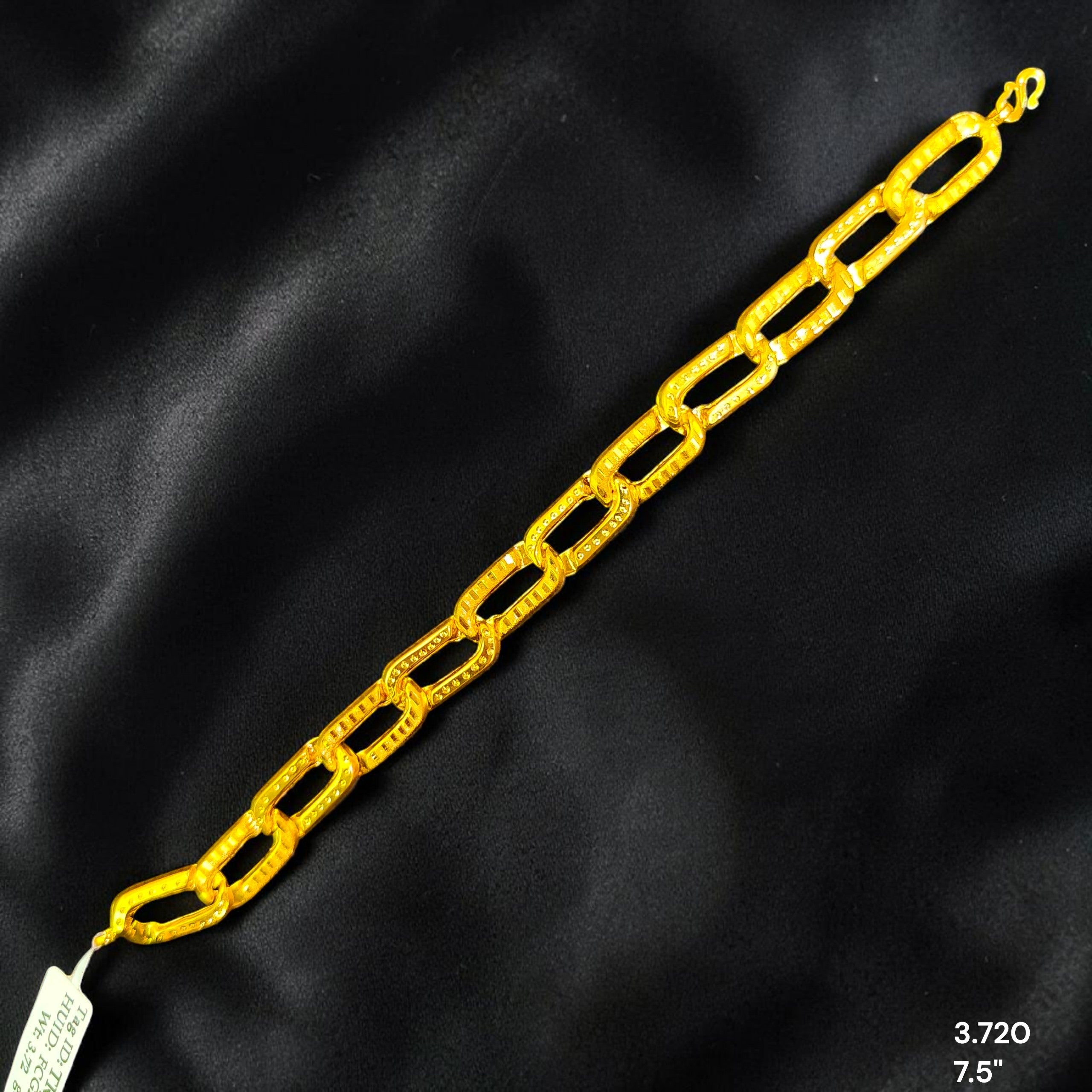 GOLD WRISTLET- 7.5" (WGT: 3.720 GM APPROX) BIS CERTIFIED HUID HALLMARK 375 9KT GOLD WRISTLET FOR GENTS.