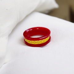 DISCO STYLE HUID HALLMARK 916 22KT GOLD POLA RING 1 PIECE FOR GIFT PURPOSE APPROX WGT: 0.060 GM (GET ANY DESIGN AS PER SIZE)