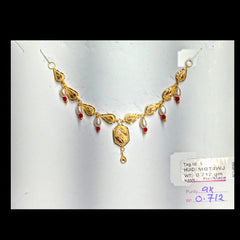 GOLD NECKLACE-(WGT: 0.712 GM APPROX) BIS CERTIFIED HUID HALLMARK 375 9KT GOLD NECKLACE 1 PIECE FOR WOMEN WITH FREE ADJUSTABLE TASSEL. (MBT4WJ)