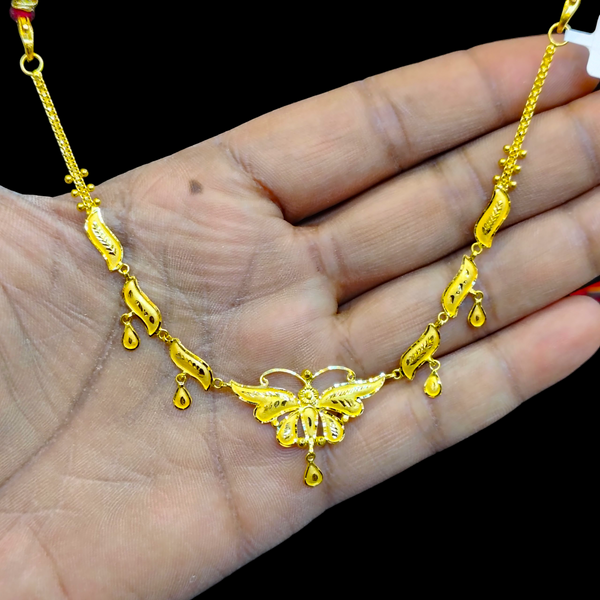 GOLD CHOKER NECKLACE- WGT: 3.290 BIS CERTIFIED HUID HALLMARK 916 22KT GOLD NECKLACE 1 PIECE WITH FREE ADJUSTABLE TASSEL FOR WOMEN.