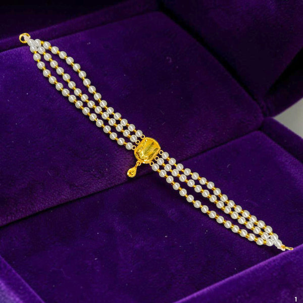 GMC9K- (WGT: 0.240 GM APPROX) BIS CERTIFIED HUID HALLMARK 375 9KT GOLD MOTI CHOKER 1 PIECE WITH ADJUSTABLE TASSEL FOR GIFT IN MARRIAGE.