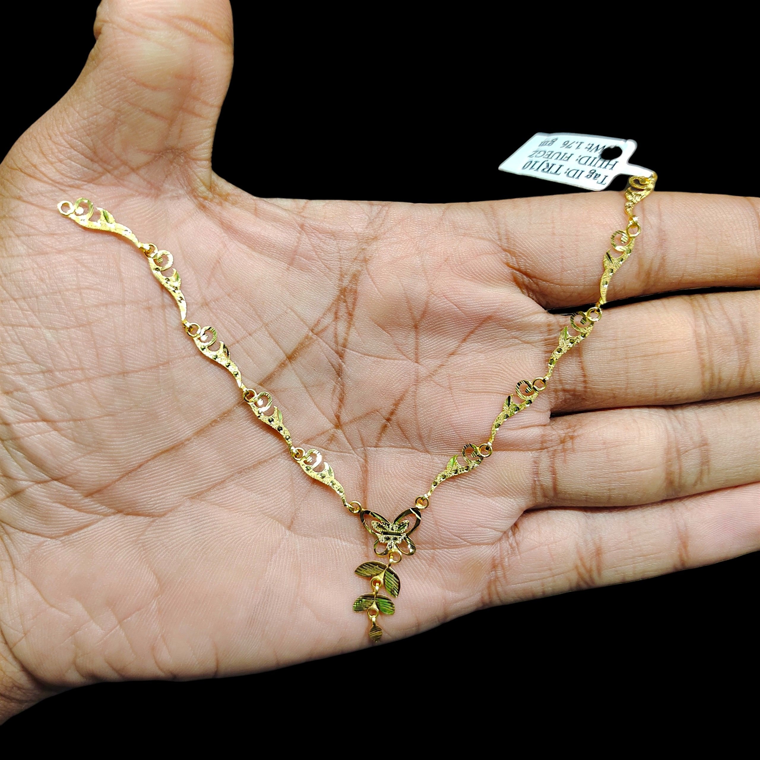 GOLD NECKLACE-(WGT: 1.760 GM APPROX) BIS CERTIFIED HUID HALLMARK 375 9KT GOLD NECKLACE 1 PIECE FOR WOMEN.
