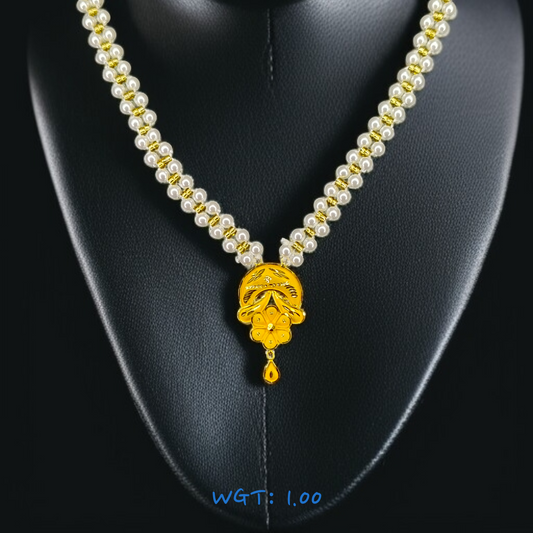 (GPM) TRJ WGT: 1.000 GM APPROX HUID HALLMARK 22KT GOLD MOTI PENDANT 1 PIECE.