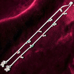 SILVER PAYEL- (WGT: 19.300 GM APPROX) BIS HALLMARK 925 SILVER PAYEL (ANKLET) 1 PAIR LENGTH: 10 INCH FOR WOMEN.