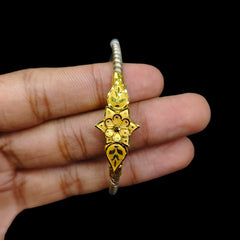 GOLD NOA- (9G6JGN)-(SIZE: 25) (WGT: 1.380 GM APPROX) BIS CERTIFIED HUID HALLMARK 9KT GOLD BRACELET NOA BADHANO BANGLES 1 PIECE FOR WOMEN.