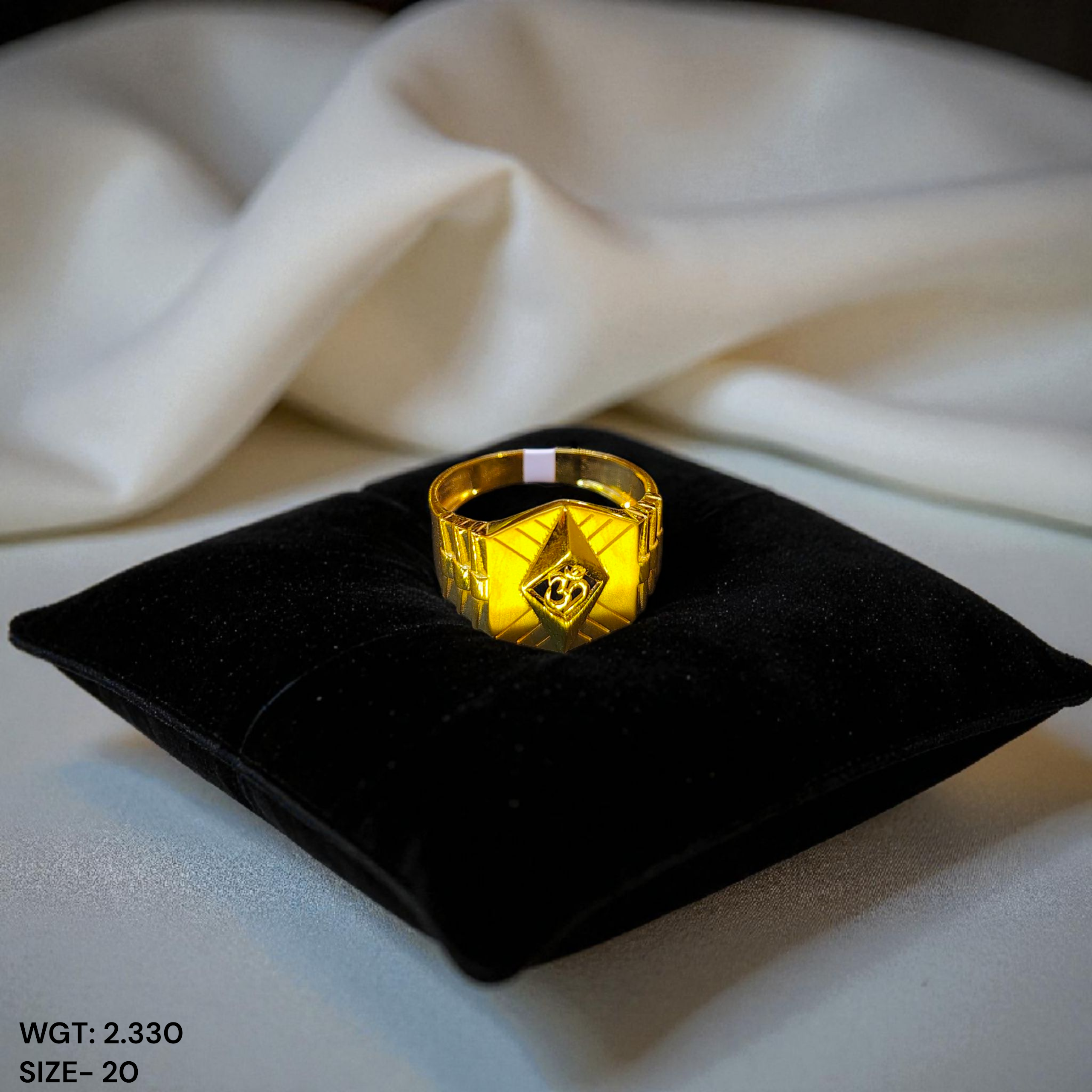 (GGFR9) TRJ (SIZE: 20) WGT: 2.330 GM APPROX BIS CERTIFIED HUID HALLMARK 9KT GOLD FINGER RING FOR MEN 1 PIECE FOR REGULAR USE.