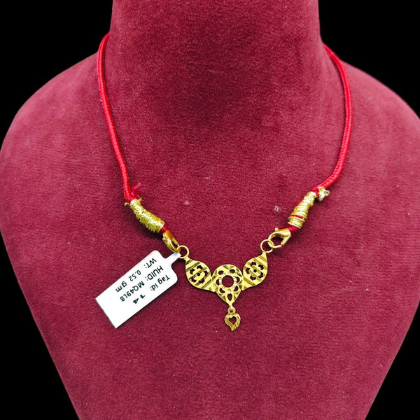 GPM9K- (WGT: 0.520 GM APPROX) BIS CERTIFIED HUID HALLMARK 375 9KT GOLD PENDANT FOR WOMEN 1 PIECE WITH FREE MANGALSUTRA & TASSEL. (MQ49L8)
