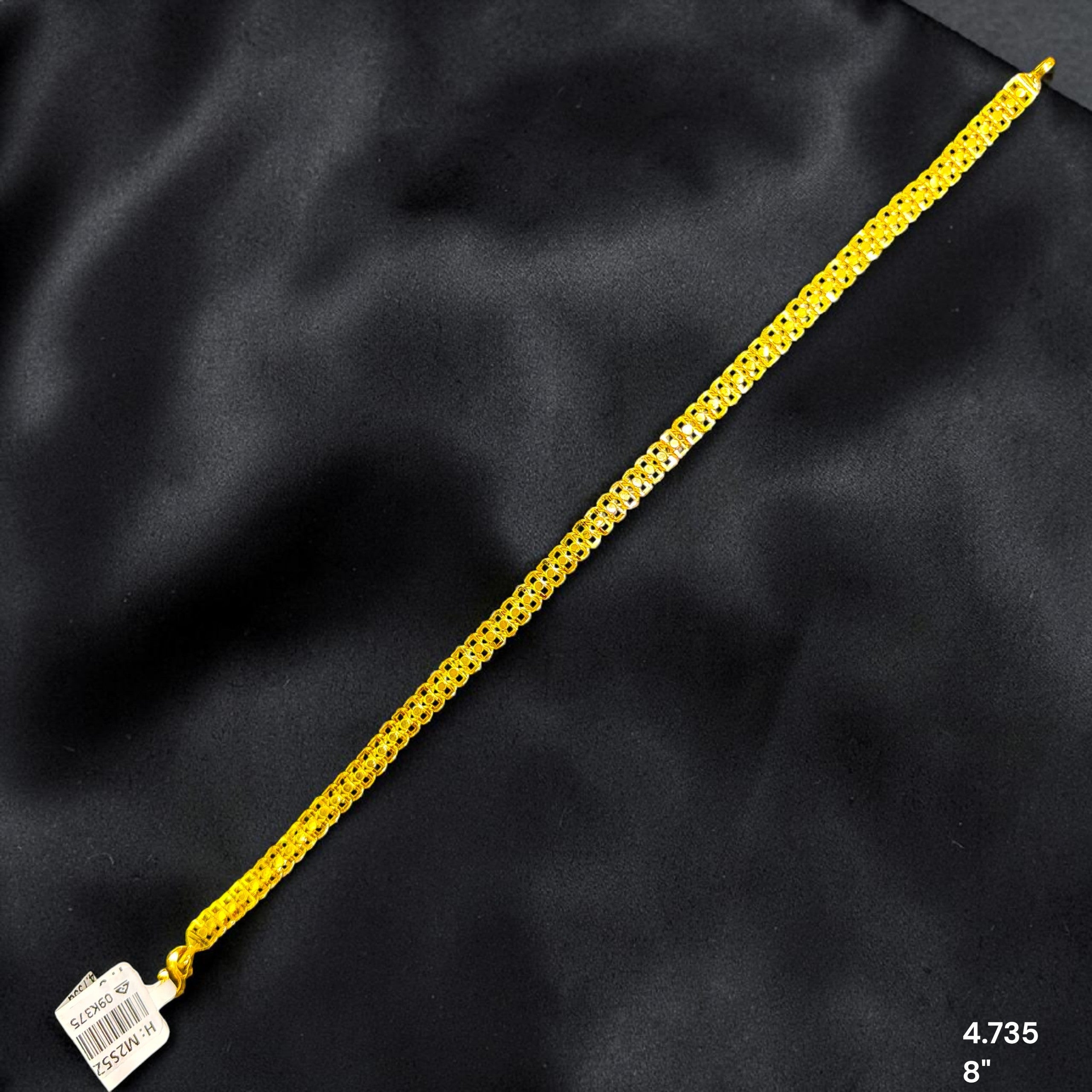GOLD WRISTLET- 8" (WGT: 4.735 GM APPROX) BIS CERTIFIED HUID HALLMARK 375 9KT GOLD WRISTLET FOR GENTS.