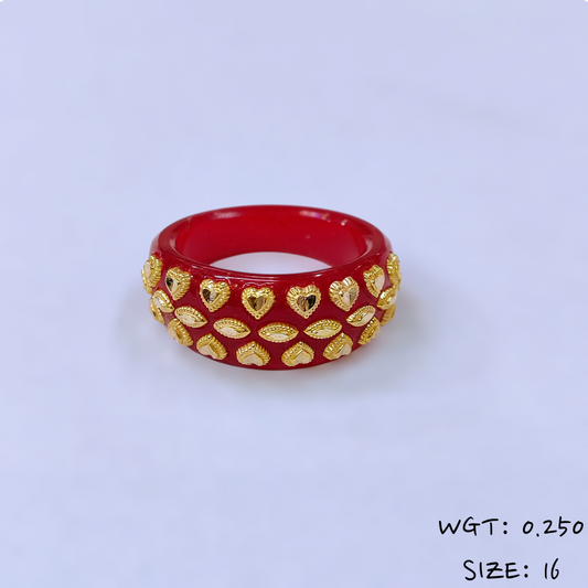 (GPR) TRJ (SIZE: 16) WGT: 0.250 GM APPROX (50 TONCH) KDM GOLD POLA RING FOR WOMEN 1 PIECE FOR GIFT (SOLD ON MRP)