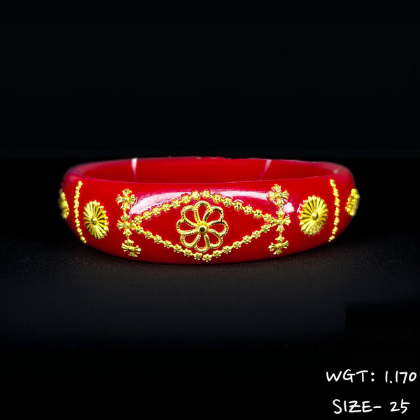 TRJ (SIZE: 25) WGT: 1.170 GM APPROX 22KT HUID HALLMARK GOLD BRACELET POLA BANGLES 1 PIECE (HALF BODY WORK).