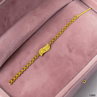 BABY JEWELLERY- (YY1G1B)-(SIZE 5")-(WGT: 1.580 GM APPROX) BIS CERTIFIED HUID HALLMARK 9KT GOLD BABY WRISTLET (BRACELET) 1 PIECE.
