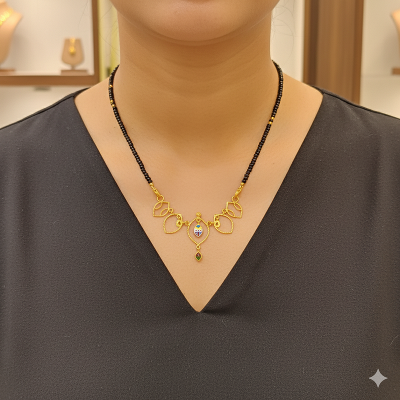 GPM22K- WGT: 2.00 GM APPROX 22KT HUID HALLMARK GOLD PENDANT 1 PIECE WITH ADJUSTABLE TASSEL.