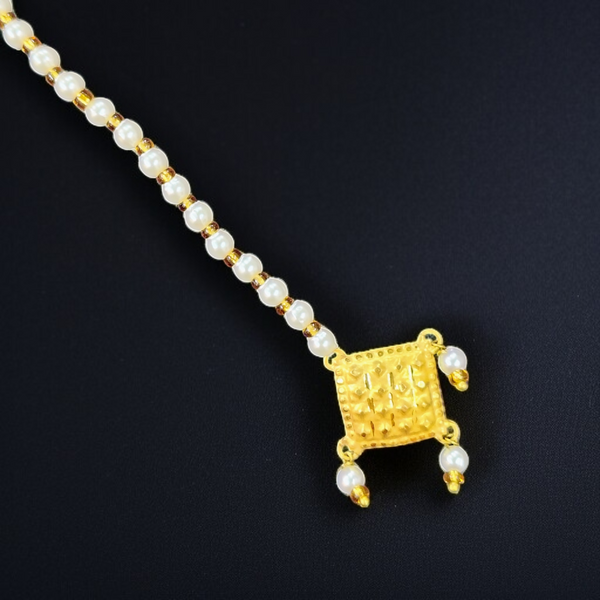 BUBBLE SQUAR DESIGN (WGT: 0.220 GM APPROX) KDM GOLD (MANGTIKA) MOTI TICKLY 1 PIECE (50 TONCH) BEST FOR GIFT IN MARRIAGE.