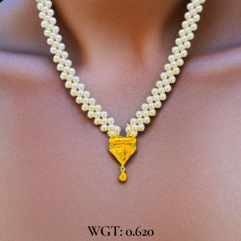 (GPM) TRJ WGT: 0.620 GM APPROX HUID HALLMARK 22KT GOLD MOTI PENDANT 1 PIECE.