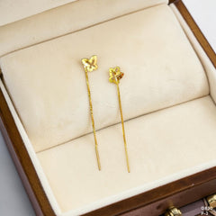 GOLD SUIDHAGA- (WGT: 0.630 GM APPROX) BIS CERTIFIED HUID HALLMARK 9KT GOLD SUIDHAGA EARRINGS (1 PAIR) FOR WOMEN.